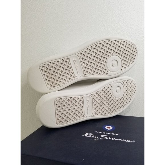 Ben Sherman Men's‎ Glasgow Low Casual Sneakers in White/Beige - Size US 8 - Picture 7 of 12